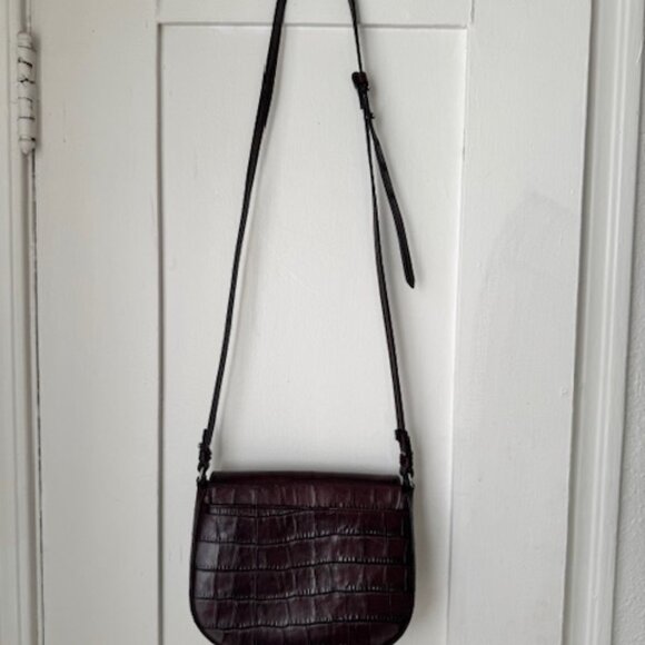 *gently used* Little Liffner Embossed Brown Embossed Croc Crossbody - Picture 3 of 6